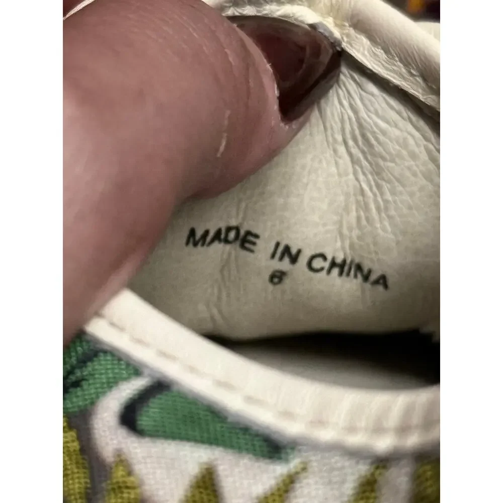 J SLIDES anthropologie cloth leather leaf embroidered espadrilled sneaker shoes